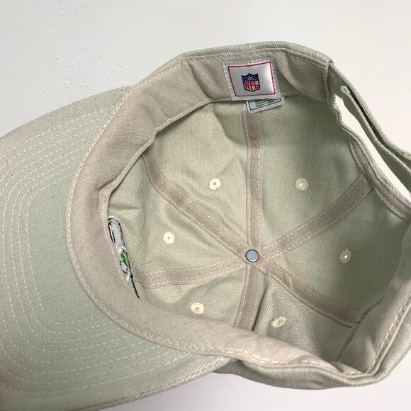 NFL Y2K Vintage Seattle Seahawks Embroidered Football Tan Baseball Cap Hat - Picture 4 of 4